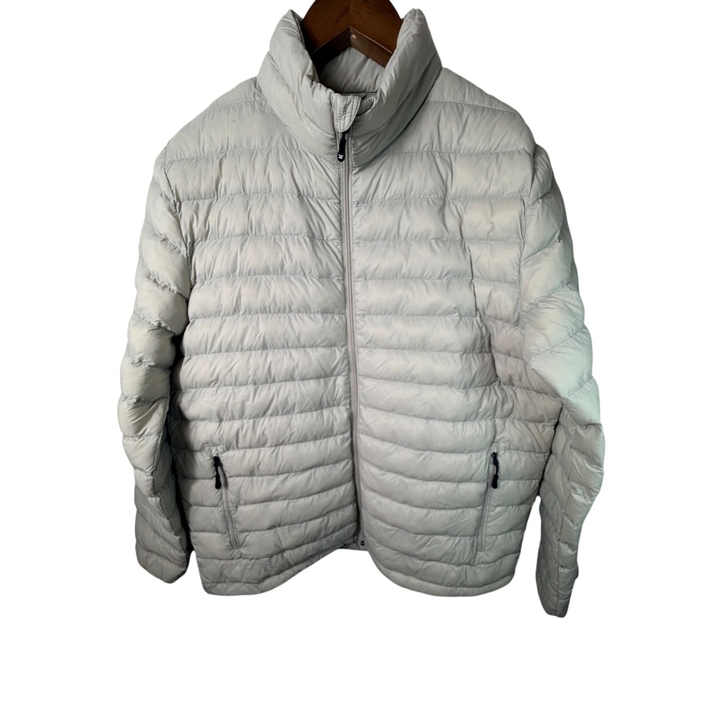 32 Degrees Men Jacket Gray Large Puffer Lightweight Quilted Full Zip Outdoor